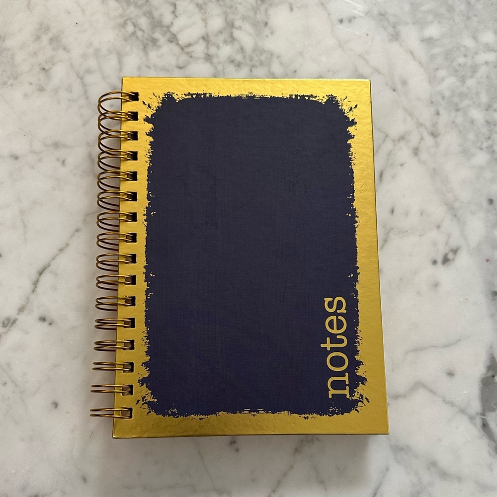 GOLD AND NAVY NOTEBOOK